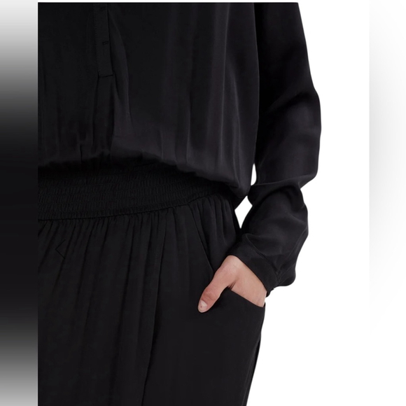 RABENS SALONER VERA Solid wrap over dress L/S Dark Navy Blue Minimalist Small - Picture 5 of 16